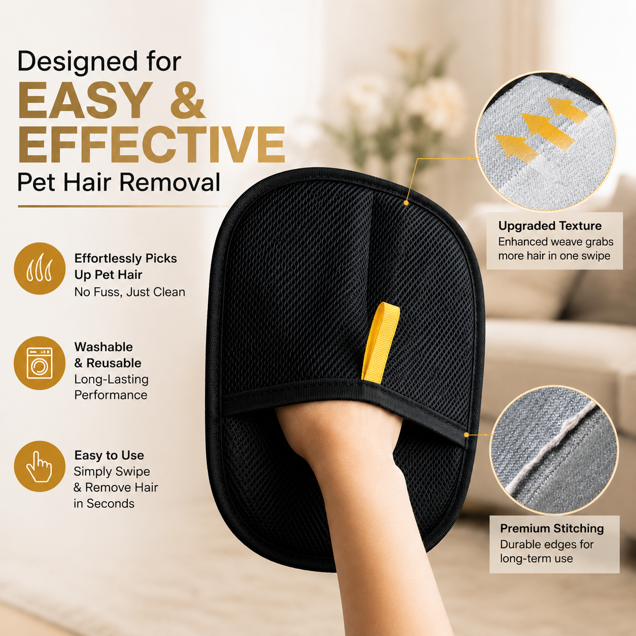 PUPCO™ Pet Hair Removal Glove – Swipe Away Fur in Seconds 🐾