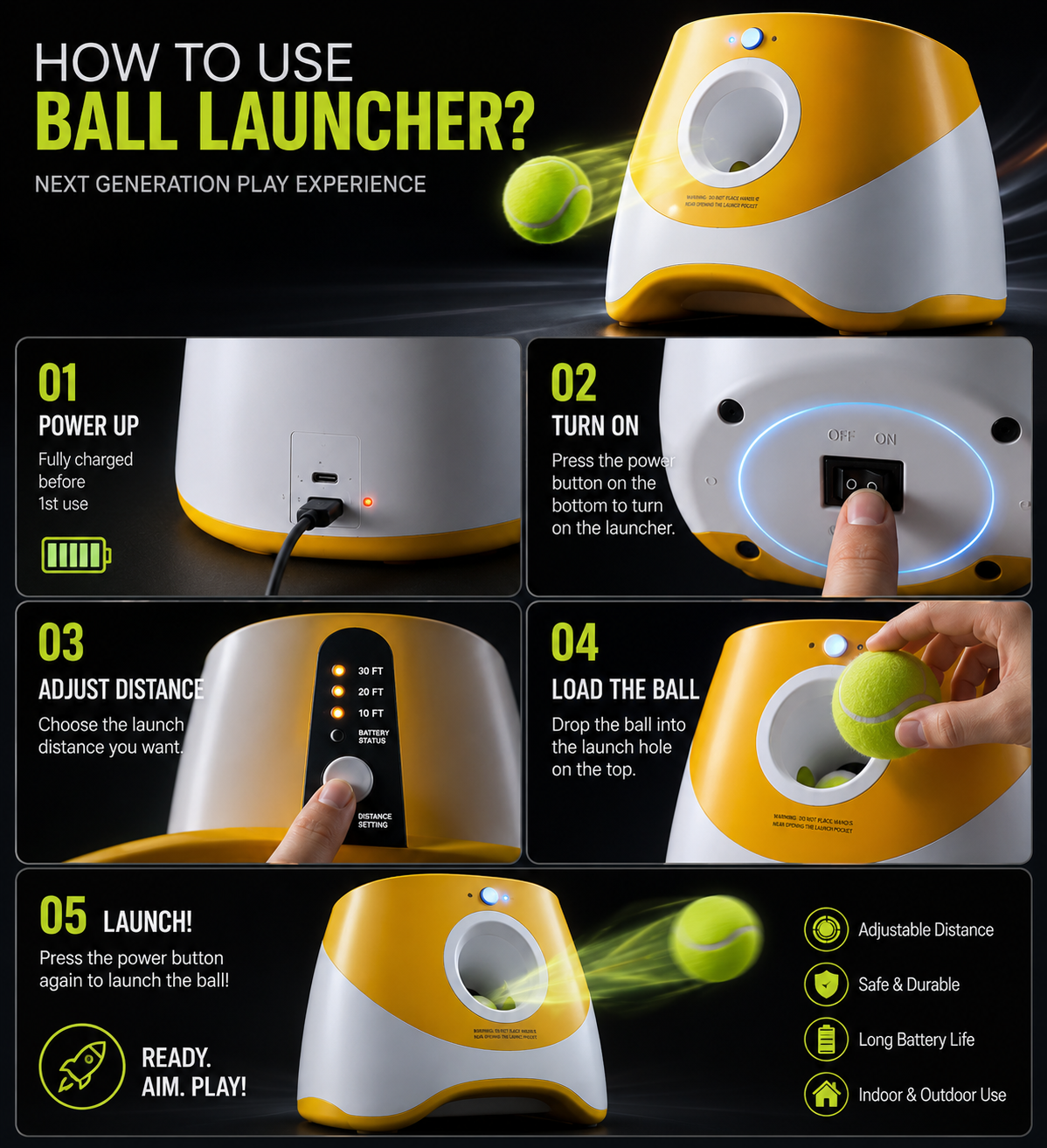 PUPCO™ Automatic Dog Tennis Ball Launcher 🎾🐶