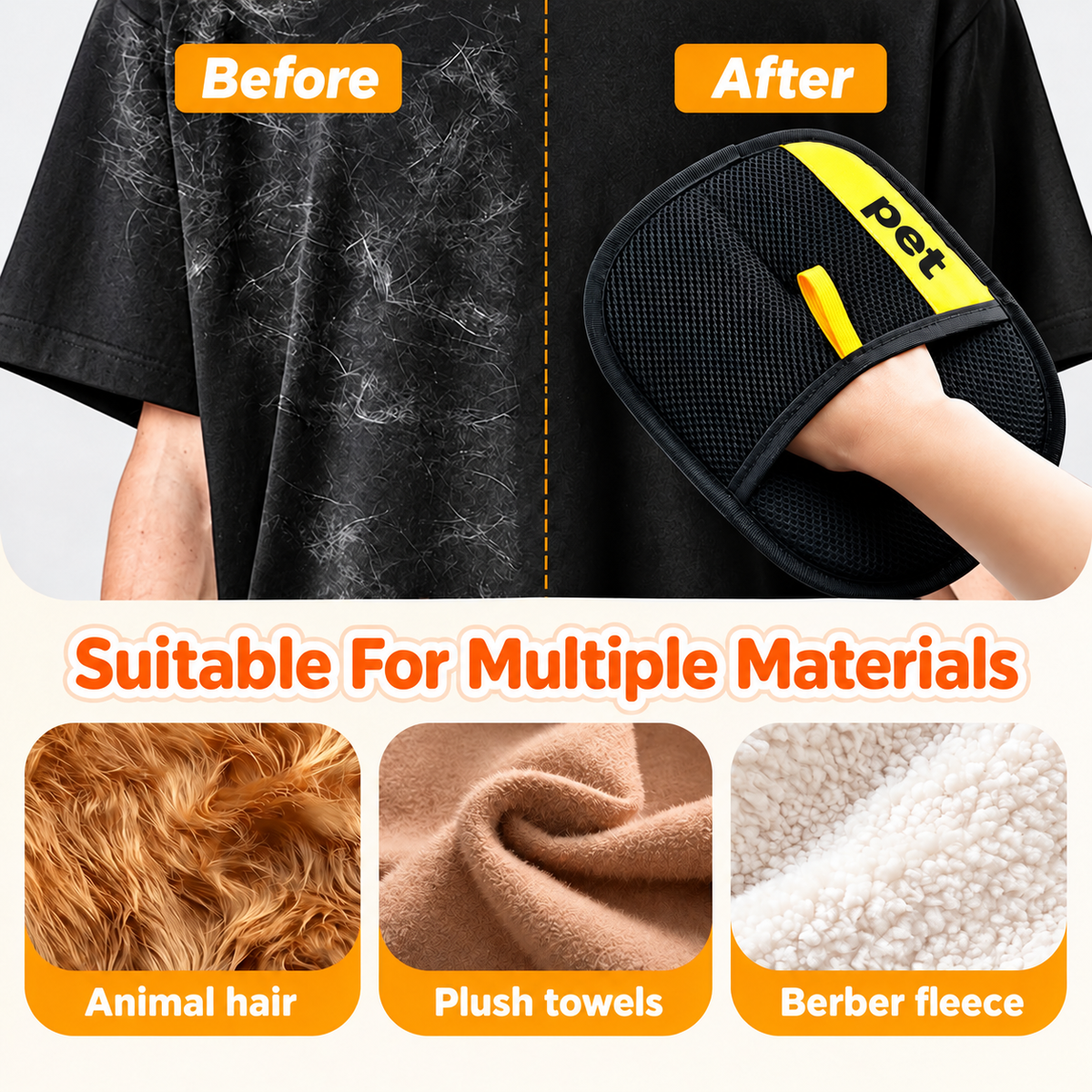 PUPCO™ Pet Hair Removal Glove.