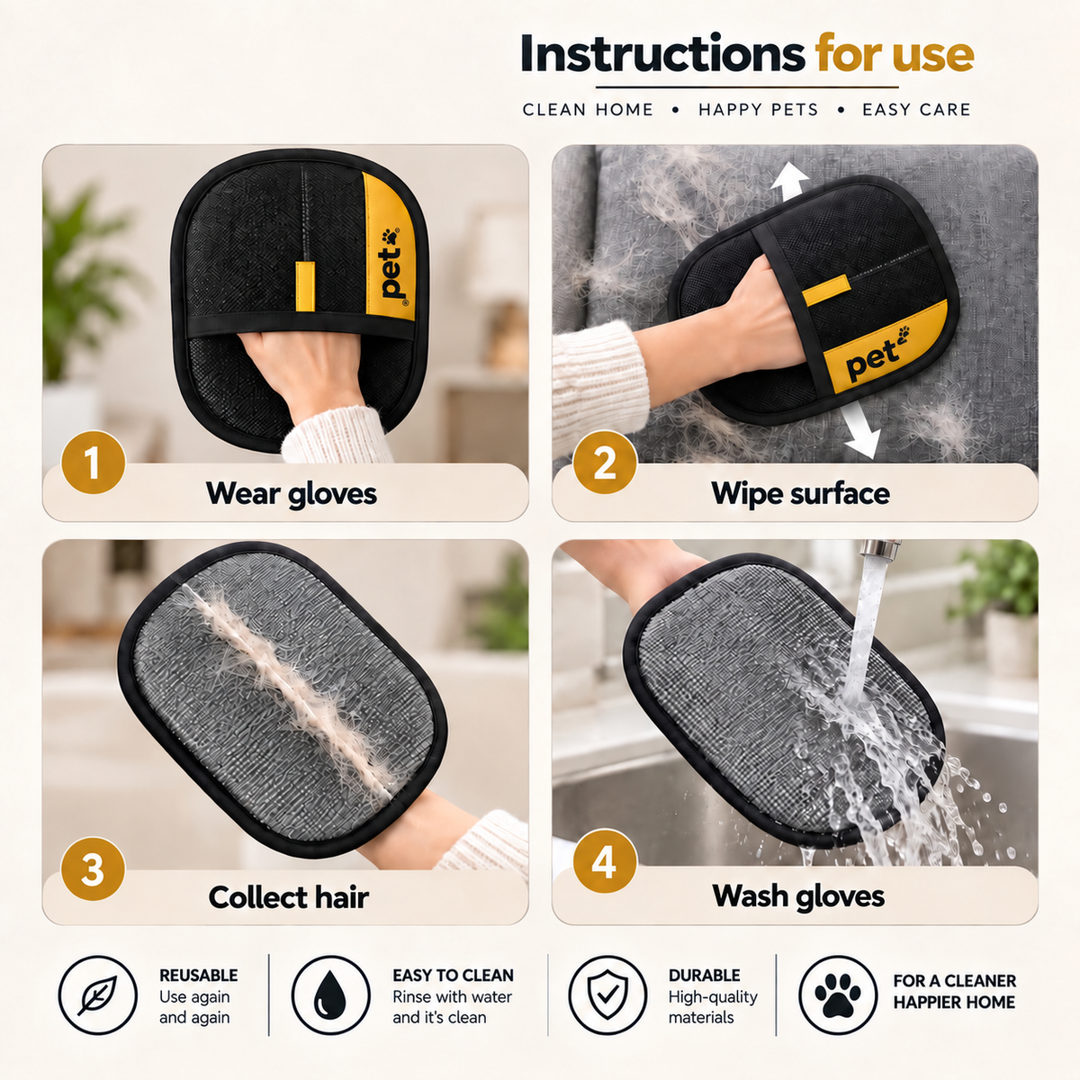PUPCO™ Pet Hair Removal Glove.
